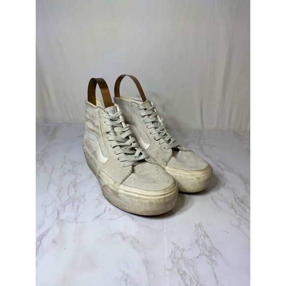 VANS Sk8-Hi Stackform Wedge Chunky Sneakers Sz Women 7/Men 5.5 Suede Gray - Picture 1 of 7